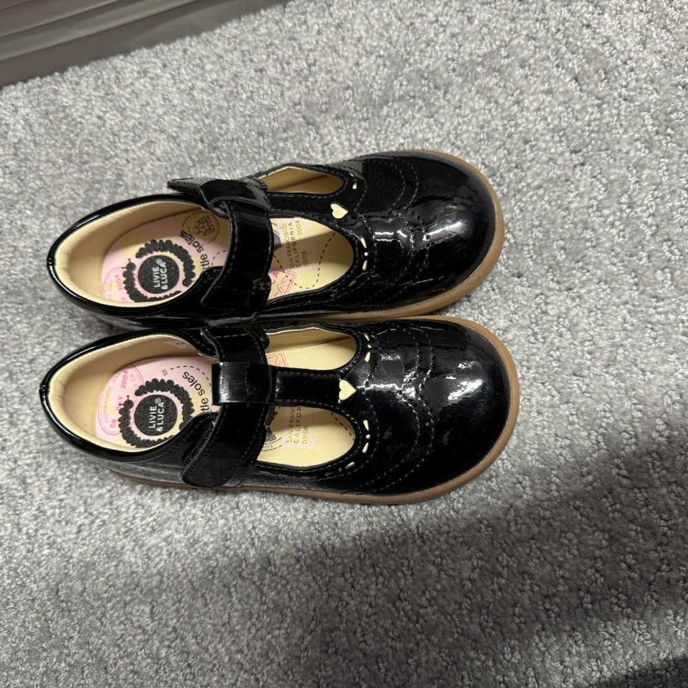 Livie & Luca Black Patent Leather Kids Shoes